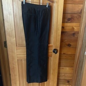 Womens Black SILK Dress Pants - WIDE LEG Fit